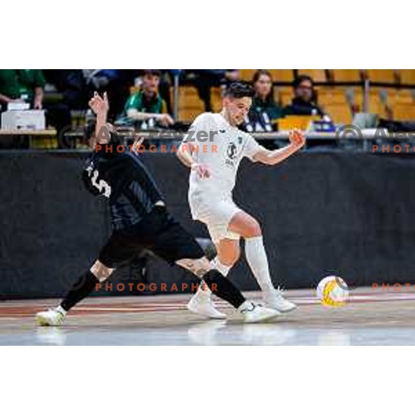 in action during UEFA Futsal Champions League match between Siliko (SLO) and Forca (MKD) in Kodeljevo Hall, Ljubljana, Slovenia on October 30, 2025