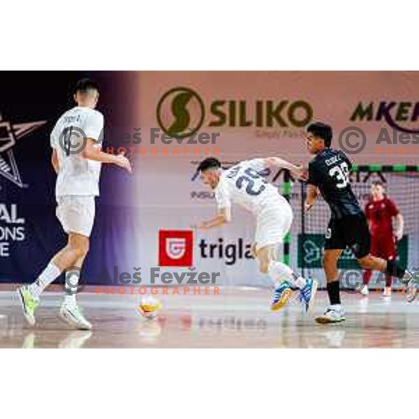in action during UEFA Futsal Champions League match between Siliko (SLO) and Forca (MKD) in Kodeljevo Hall, Ljubljana, Slovenia on October 30, 2025