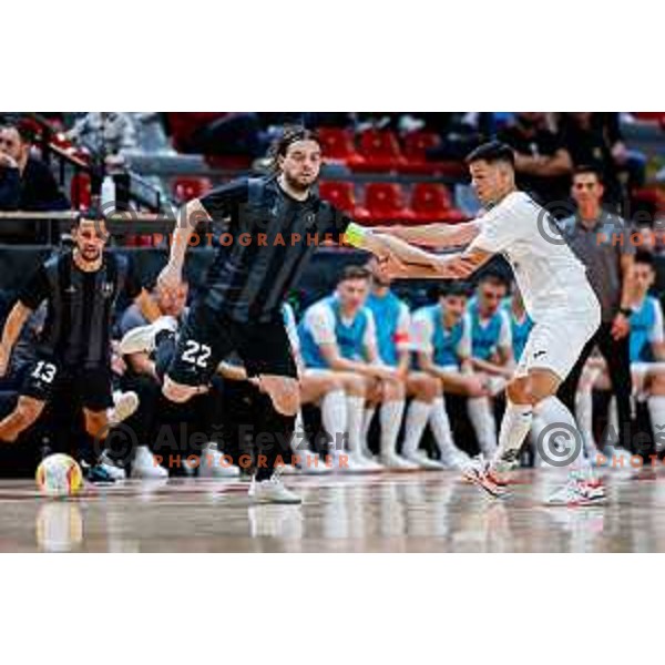 in action during UEFA Futsal Champions League match between Siliko (SLO) and Forca (MKD) in Kodeljevo Hall, Ljubljana, Slovenia on October 30, 2025