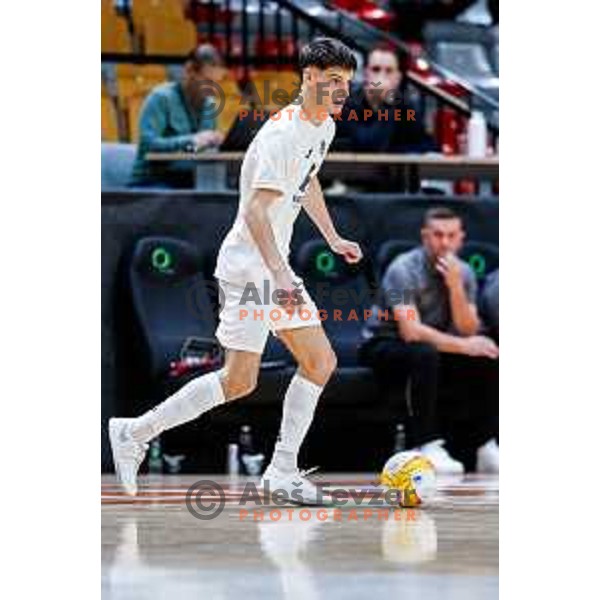 Ziga Frank in action during UEFA Futsal Champions League match between Siliko (SLO) and Forca (MKD) in Kodeljevo Hall, Ljubljana, Slovenia on October 30, 2025