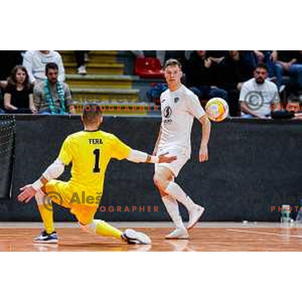 Jure Suban in action during UEFA Futsal Champions League match between Siliko (SLO) and Forca (MKD) in Kodeljevo Hall, Ljubljana, Slovenia on October 30, 2025
