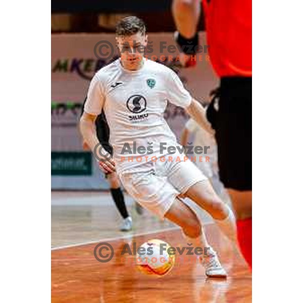 Jure Suban in action during UEFA Futsal Champions League match between Siliko (SLO) and Forca (MKD) in Kodeljevo Hall, Ljubljana, Slovenia on October 30, 2025