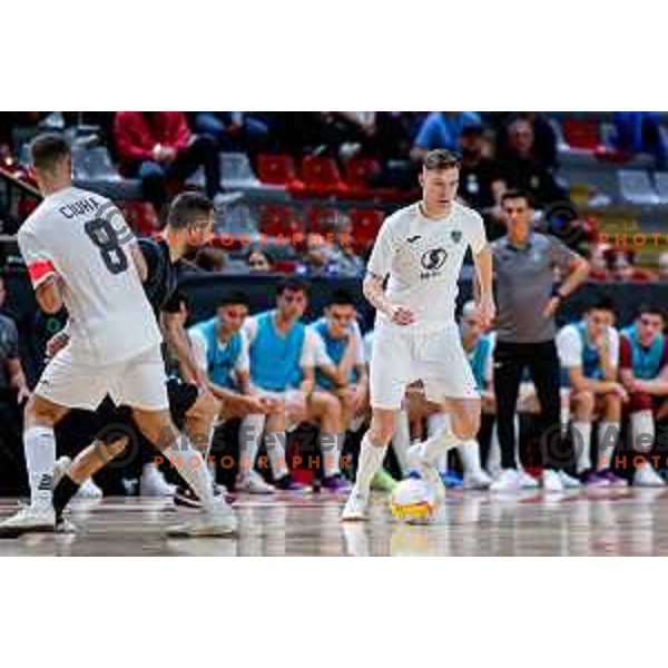 Jure Suban in action during UEFA Futsal Champions League match between Siliko (SLO) and Forca (MKD) in Kodeljevo Hall, Ljubljana, Slovenia on October 30, 2025