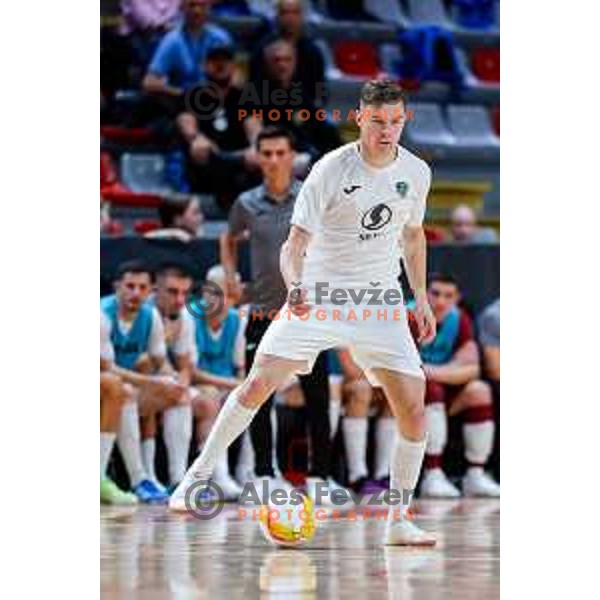 Jure Suban in action during UEFA Futsal Champions League match between Siliko (SLO) and Forca (MKD) in Kodeljevo Hall, Ljubljana, Slovenia on October 30, 2025