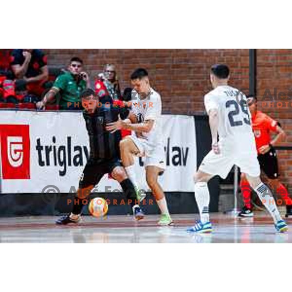 in action during UEFA Futsal Champions League match between Siliko (SLO) and Forca (MKD) in Kodeljevo Hall, Ljubljana, Slovenia on October 30, 2025