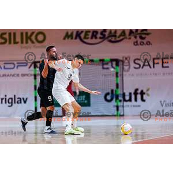 in action during UEFA Futsal Champions League match between Siliko (SLO) and Forca (MKD) in Kodeljevo Hall, Ljubljana, Slovenia on October 30, 2025