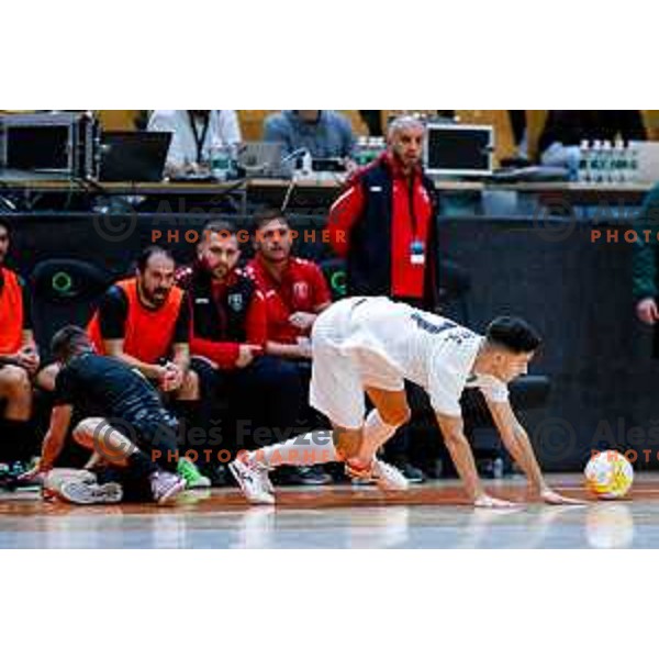 Gasper Trdin in action during UEFA Futsal Champions League match between Siliko (SLO) and Forca (MKD) in Kodeljevo Hall, Ljubljana, Slovenia on October 30, 2025