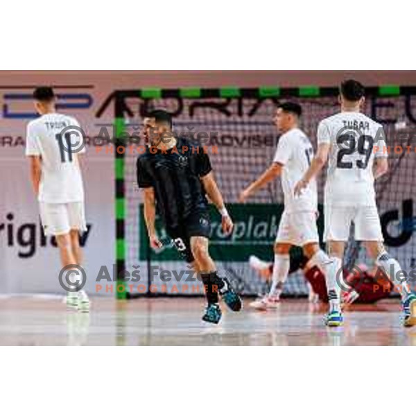 in action during UEFA Futsal Champions League match between Siliko (SLO) and Forca (MKD) in Kodeljevo Hall, Ljubljana, Slovenia on October 30, 2025