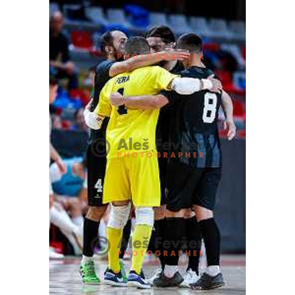 in action during UEFA Futsal Champions League match between Siliko (SLO) and Forca (MKD) in Kodeljevo Hall, Ljubljana, Slovenia on October 30, 2025