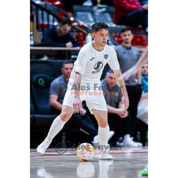 in action during UEFA Futsal Champions League match between Siliko (SLO) and Forca (MKD) in Kodeljevo Hall, Ljubljana, Slovenia on October 30, 2025