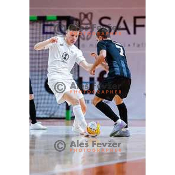 Jure Suban in action during UEFA Futsal Champions League match between Siliko (SLO) and Forca (MKD) in Kodeljevo Hall, Ljubljana, Slovenia on October 30, 2025