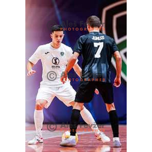 in action during UEFA Futsal Champions League match between Siliko (SLO) and Forca (MKD) in Kodeljevo Hall, Ljubljana, Slovenia on October 30, 2025