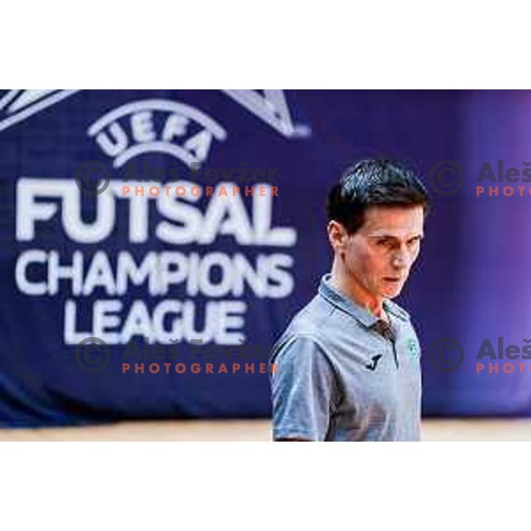 Mile Simeunovic, head coach of Siliko Vrhnika during UEFA Futsal Champions League match between Siliko Vrhnika (SLO) and Forca (MKD) in Kodeljevo Hall, Ljubljana, Slovenia on October 30, 2025