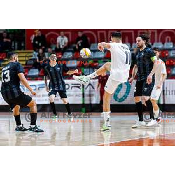 Lovro Trdin in action during UEFA Futsal Champions League match between Siliko (SLO) and Forca (MKD) in Kodeljevo Hall, Ljubljana, Slovenia on October 30, 2025