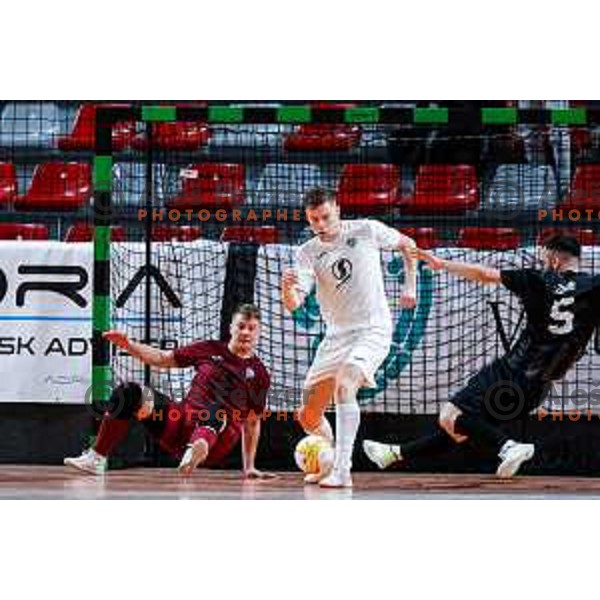 in action during UEFA Futsal Champions League match between Siliko (SLO) and Forca (MKD) in Kodeljevo Hall, Ljubljana, Slovenia on October 30, 2025