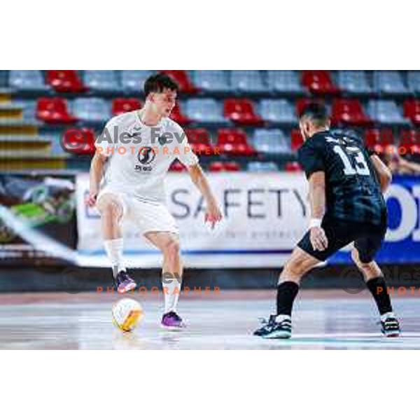 in action during UEFA Futsal Champions League match between Siliko (SLO) and Forca (MKD) in Kodeljevo Hall, Ljubljana, Slovenia on October 30, 2025
