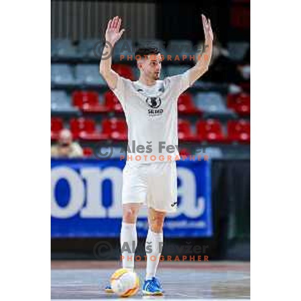 in action during UEFA Futsal Champions League match between Siliko (SLO) and Forca (MKD) in Kodeljevo Hall, Ljubljana, Slovenia on October 30, 2025