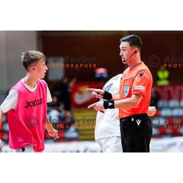 in action during UEFA Futsal Champions League match between Siliko (SLO) and Forca (MKD) in Kodeljevo Hall, Ljubljana, Slovenia on October 30, 2025