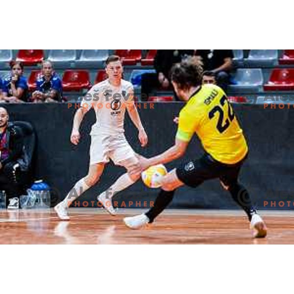 in action during UEFA Futsal Champions League match between Siliko (SLO) and Forca (MKD) in Kodeljevo Hall, Ljubljana, Slovenia on October 30, 2025
