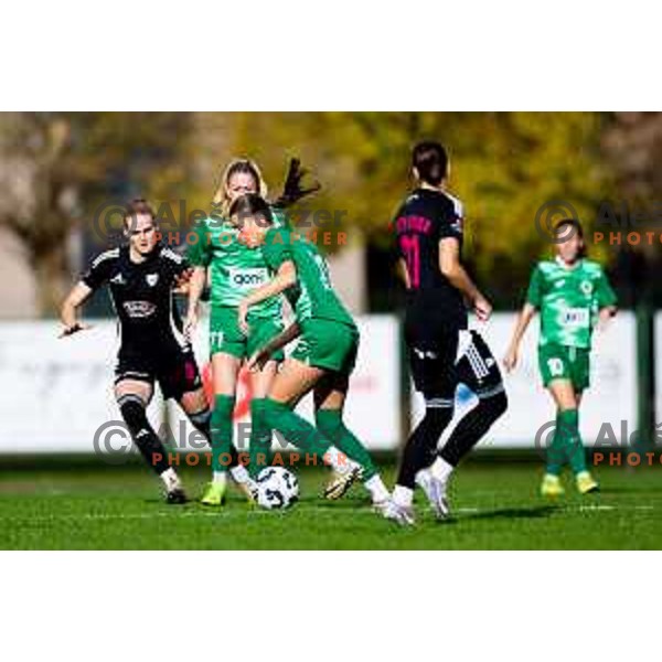 Neja Selan of ZNK Olimpija in action during Triglav Women\'s Football League match between ZNK Olimpija and ZNK Mura Nona in Kodeljevo, Ljubljana, Slovenia on October 31, 2025. Photo: Filip Barbalic