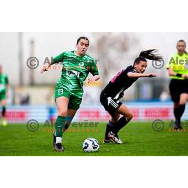 Dusica Lekic of ZNK Olimpija in action during Triglav Women\'s Football League match between ZNK Olimpija and ZNK Mura Nona in Kodeljevo, Ljubljana, Slovenia on October 31, 2025. Photo: Filip Barbalic