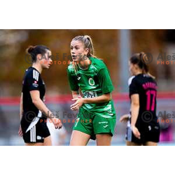Masa Osojnik of ZNK Olimpija in action during Triglav Women\'s Football League match between ZNK Olimpija and ZNK Mura Nona in Kodeljevo, Ljubljana, Slovenia on October 31, 2025. Photo: Filip Barbalic
