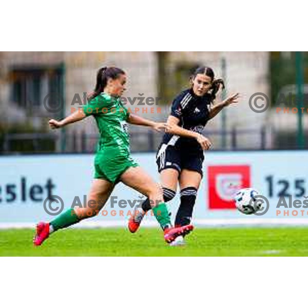 Ana Milovic of ZNK Mura Nona in action during Triglav Women\'s Football League match between ZNK Olimpija and ZNK Mura Nona in Kodeljevo, Ljubljana, Slovenia on October 31, 2025. Photo: Filip Barbalic