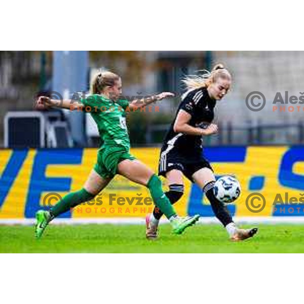 Zala Omerza of ZNK Mura Nona in action during Triglav Women\'s Football League match between ZNK Olimpija and ZNK Mura Nona in Kodeljevo, Ljubljana, Slovenia on October 31, 2025. Photo: Filip Barbalic