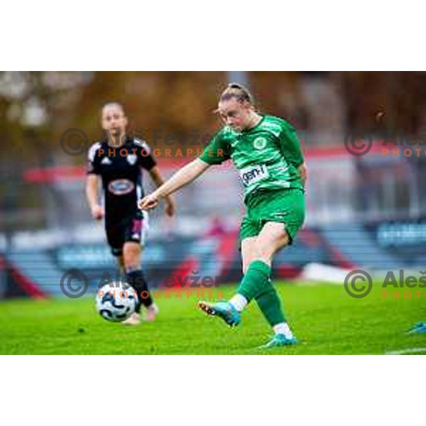 Marcela Kos of ZNK Olimpija in action during Triglav Women\'s Football League match between ZNK Olimpija and ZNK Mura Nona in Kodeljevo, Ljubljana, Slovenia on October 31, 2025. Photo: Filip Barbalic