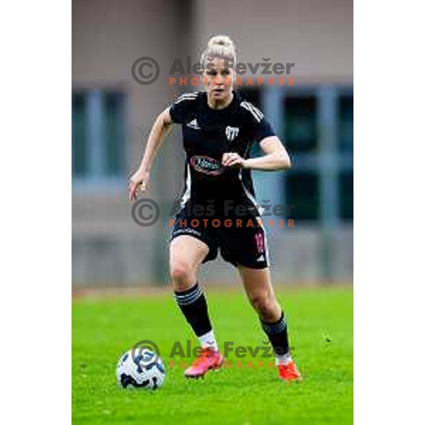 Zala Vindisar of ZNK Mura Nona in action during Triglav Women\'s Football League match between ZNK Olimpija and ZNK Mura Nona in Kodeljevo, Ljubljana, Slovenia on October 31, 2025. Photo: Filip Barbalic
