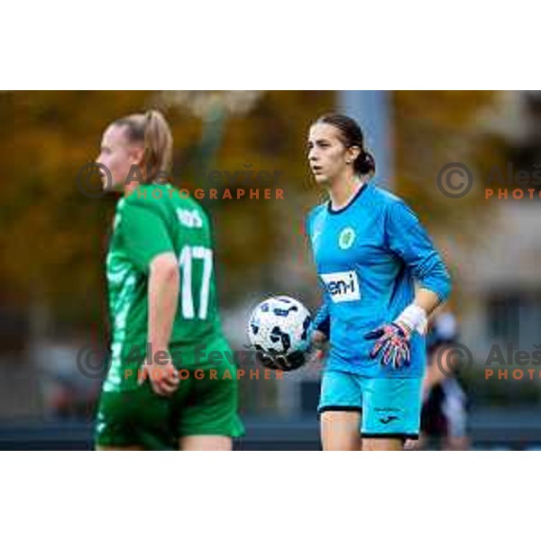 Ajsa Kalac of ZNK Olimpija in action during Triglav Women\'s Football League match between ZNK Olimpija and ZNK Mura Nona in Kodeljevo, Ljubljana, Slovenia on October 31, 2025. Photo: Filip Barbalic