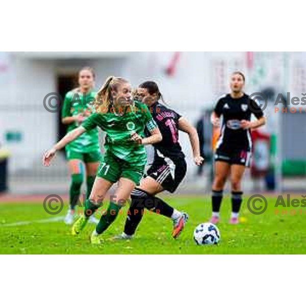 Masa Osojnik of ZNK Olimpija in action during Triglav Women\'s Football League match between ZNK Olimpija and ZNK Mura Nona in Kodeljevo, Ljubljana, Slovenia on October 31, 2025. Photo: Filip Barbalic