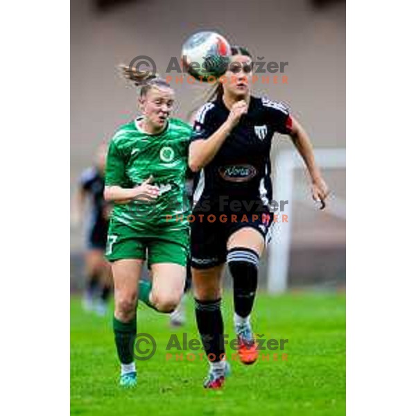 Marcela Kos of ZNK Olimpija in action during Triglav Women\'s Football League match between ZNK Olimpija and ZNK Mura Nona in Kodeljevo, Ljubljana, Slovenia on October 31, 2025. Photo: Filip Barbalic