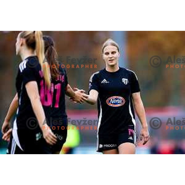 Lea Dolinar of ZNK Mura Nona in action during Triglav Women\'s Football League match between ZNK Olimpija and ZNK Mura Nona in Kodeljevo, Ljubljana, Slovenia on October 31, 2025. Photo: Filip Barbalic