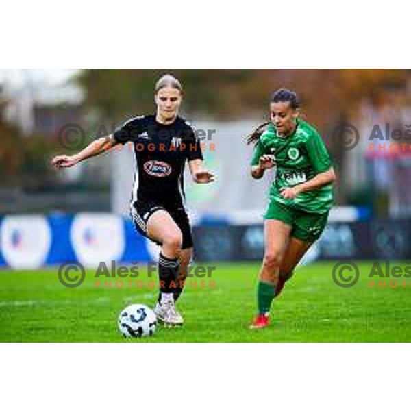 Lea Dolinar of ZNK Mura Nona in action during Triglav Women\'s Football League match between ZNK Olimpija and ZNK Mura Nona in Kodeljevo, Ljubljana, Slovenia on October 31, 2025. Photo: Filip Barbalic