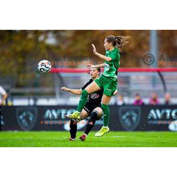 Ziva Rakovec of ZNK Mura Nona in action during Triglav Women\'s Football League match between ZNK Olimpija and ZNK Mura Nona in Kodeljevo, Ljubljana, Slovenia on October 31, 2025. Photo: Filip Barbalic
