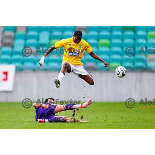 in action during Prva liga Telemach 2025/2026 football match between Bravo Big Bang and Maribor in Ljubljana, Slovenia on November 1, 2025