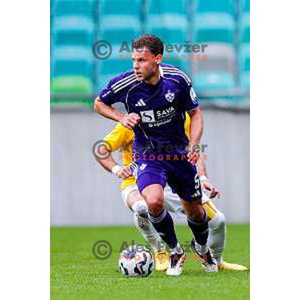 in action during Prva liga Telemach 2025/2026 football match between Bravo Big Bang and Maribor in Ljubljana, Slovenia on November 1, 2025