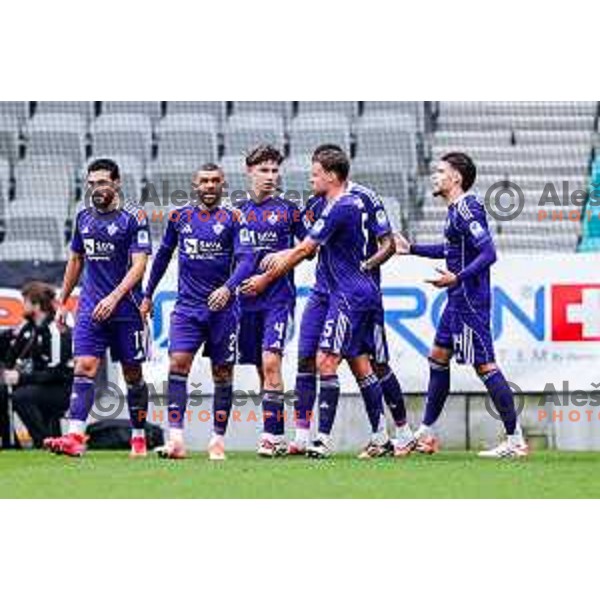 in action during Prva liga Telemach 2025/2026 football match between Bravo Big Bang and Maribor in Ljubljana, Slovenia on November 1, 2025
