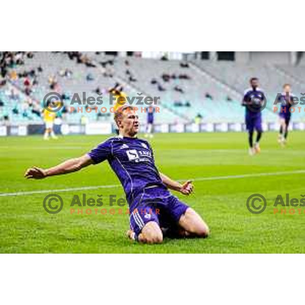 David Pejicic of Maribor celebrates a goal during Prva liga Telemach 2025/2026 football match between Bravo Big Bang and Maribor in Ljubljana, Slovenia on November 1, 2025