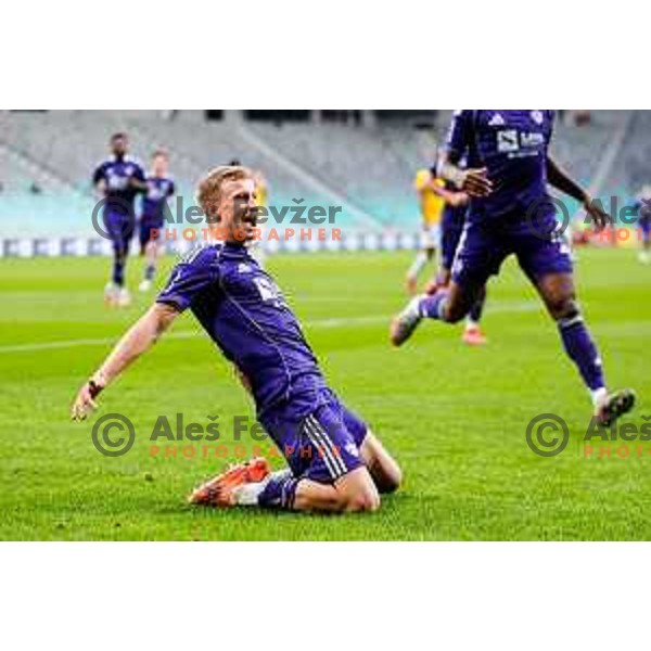 David Pejicic of Maribor celebrates a goal during Prva liga Telemach 2025/2026 football match between Bravo Big Bang and Maribor in Ljubljana, Slovenia on November 1, 2025