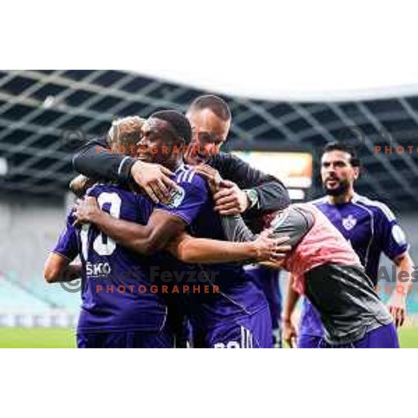 David Pejicic of Maribor celebrates a goal during Prva liga Telemach 2025/2026 football match between Bravo Big Bang and Maribor in Ljubljana, Slovenia on November 1, 2025