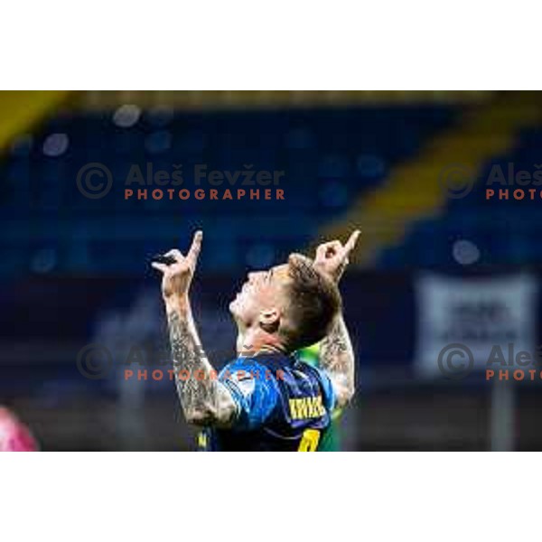 Franko Kovacevic celebrates goal during Prva liga Telemach 2025/26 football match between NK Celje and NK Aluminij in Stadion z’dezele, Celje, Slovenia on November 1, 2025. Photo: Jure Banfi