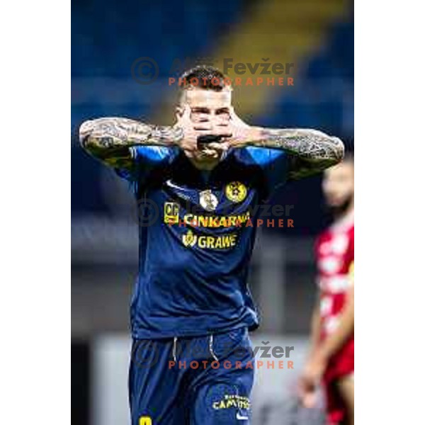 Franko Kovacevic celebrates goal during Prva liga Telemach 2025/26 football match between NK Celje and NK Aluminij in Stadion z’dezele, Celje, Slovenia on November 1, 2025. Photo: Jure Banfi