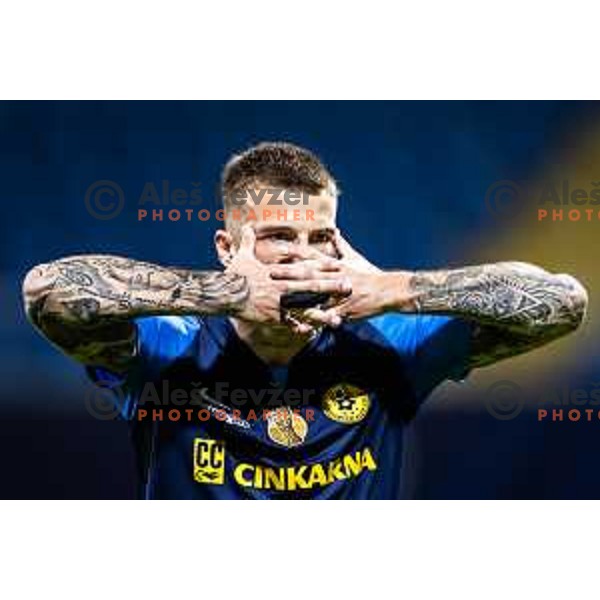 Franko Kovacevic celebrates goal during Prva liga Telemach 2025/26 football match between NK Celje and NK Aluminij in Stadion z’dezele, Celje, Slovenia on November 1, 2025. Photo: Jure Banfi