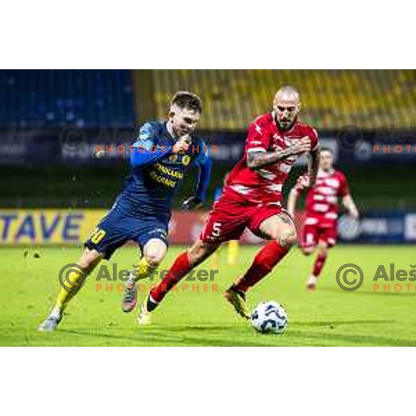 Nikita Iosifov vs Aleksandar Zeljkovic in action during Prva liga Telemach 2025/26 football match between NK Celje and NK Aluminij in Stadion z’dezele, Celje, Slovenia on November 1, 2025. Photo: Jure Banfi