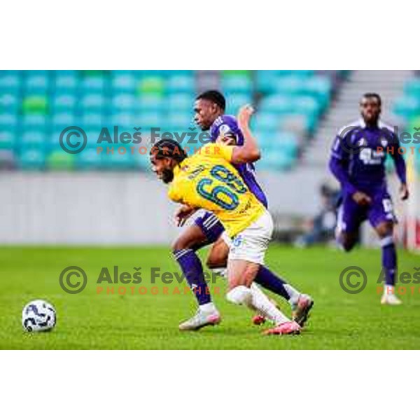 Nzuzi in action during Prva liga Telemach 2025/2026 football match between Bravo Big Bang and Maribor in Ljubljana, Slovenia on November 1, 2025