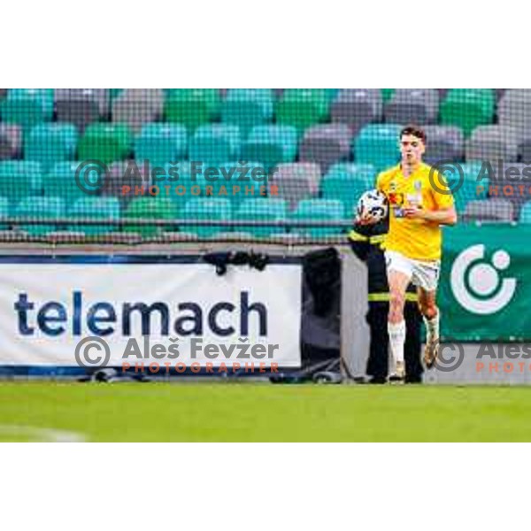 Matic Ivansek celebrates a goal during Prva liga Telemach 2025/2026 football match between Bravo Big Bang and Maribor in Ljubljana, Slovenia on November 1, 2025