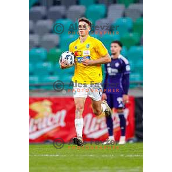 Matic Ivansek celebrates a goal during Prva liga Telemach 2025/2026 football match between Bravo Big Bang and Maribor in Ljubljana, Slovenia on November 1, 2025