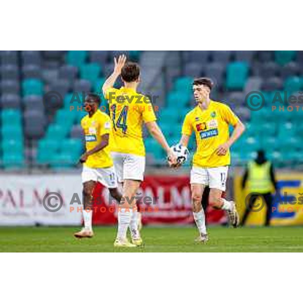 Matic Ivansek celebrates a goal during Prva liga Telemach 2025/2026 football match between Bravo Big Bang and Maribor in Ljubljana, Slovenia on November 1, 2025